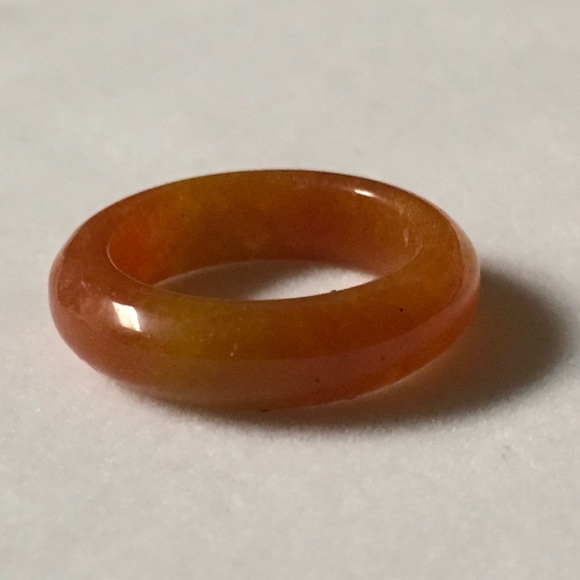 Natural Orange Agate Gemstone Ring - Size 6 - Picture 2 of 4